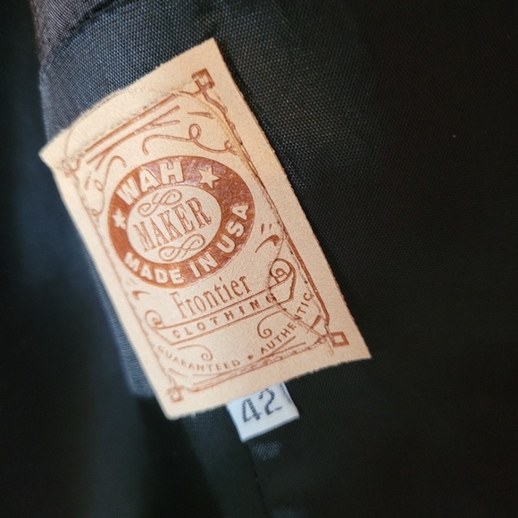 Wah Maker Men's Frock Black Long Coat Vintage Business Casual Western - Picture 2 of 8